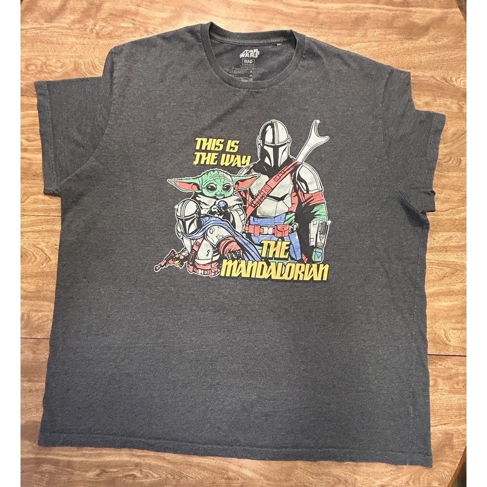 Star Wars Mandolorian Graphic T Shirt Mens 4x Short Sleeve Grogu Baby Yoda Mando